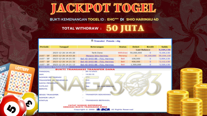 BUKTI JP NAGA303 #770 BUKTI JP NAGA303 #770