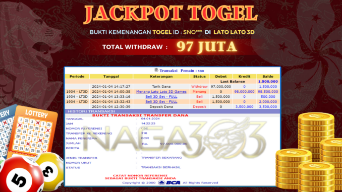BUKTI JP NAGA303 #787 BUKTI JP NAGA303 #787