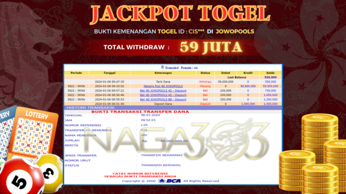 BUKTI JP NAGA303 #791 BUKTI JP NAGA303 #791