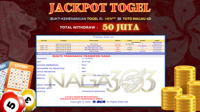 BUKTI JP NAGA303 #779 BUKTI JP NAGA303 #779